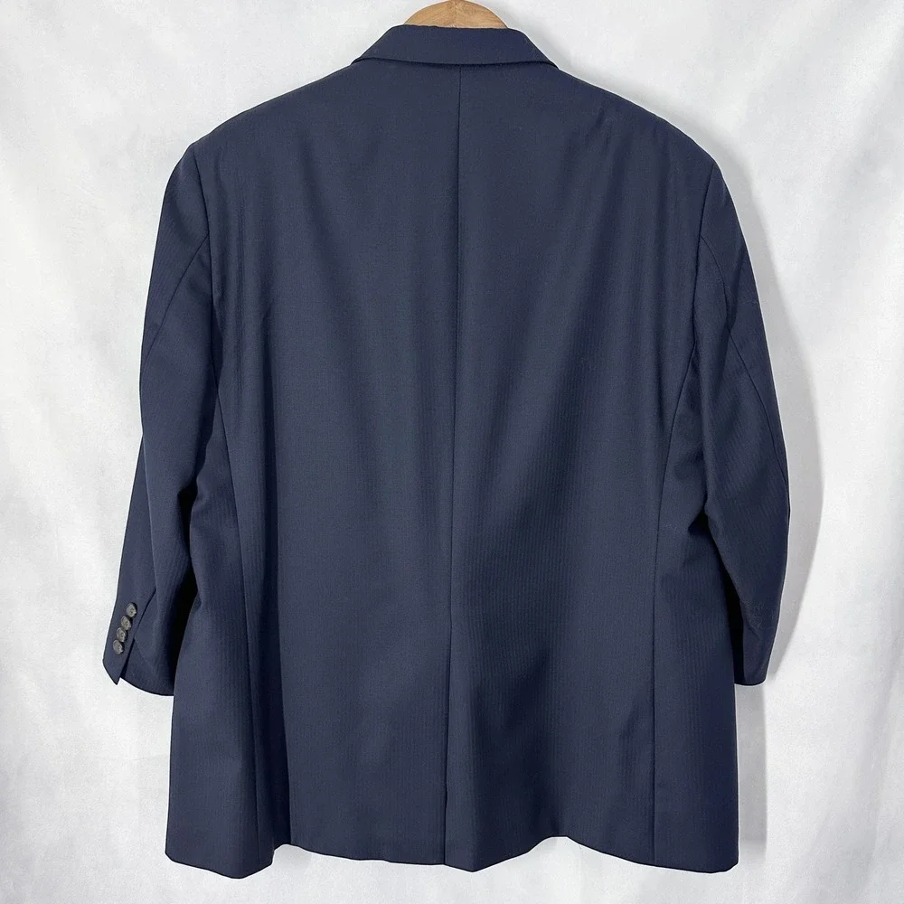 Lauren Ralph Lauren Wool Long Sleeve Striped Navy Blue Suit Mens Size 48R